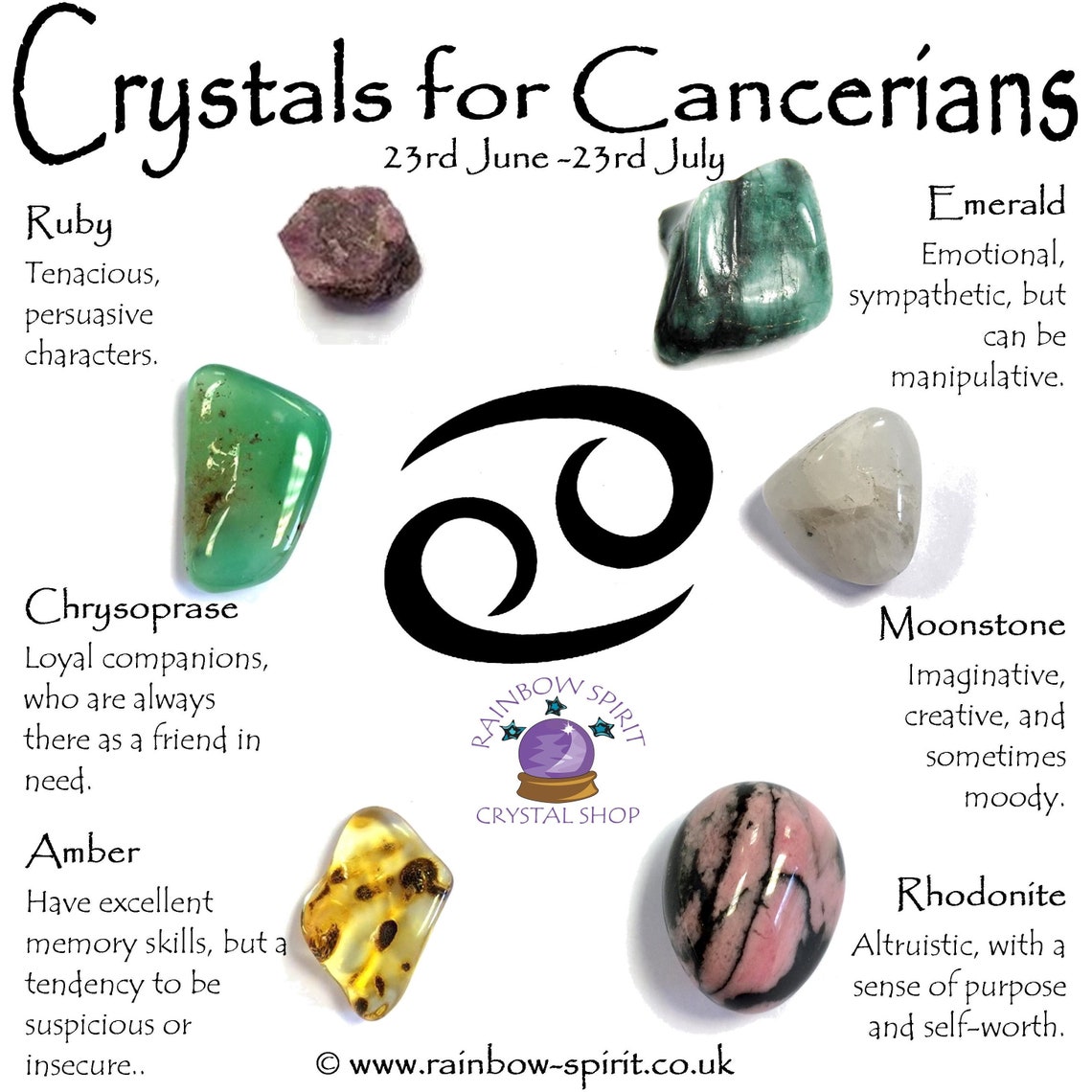 Cancer Birthstones Crystal Set Etsy