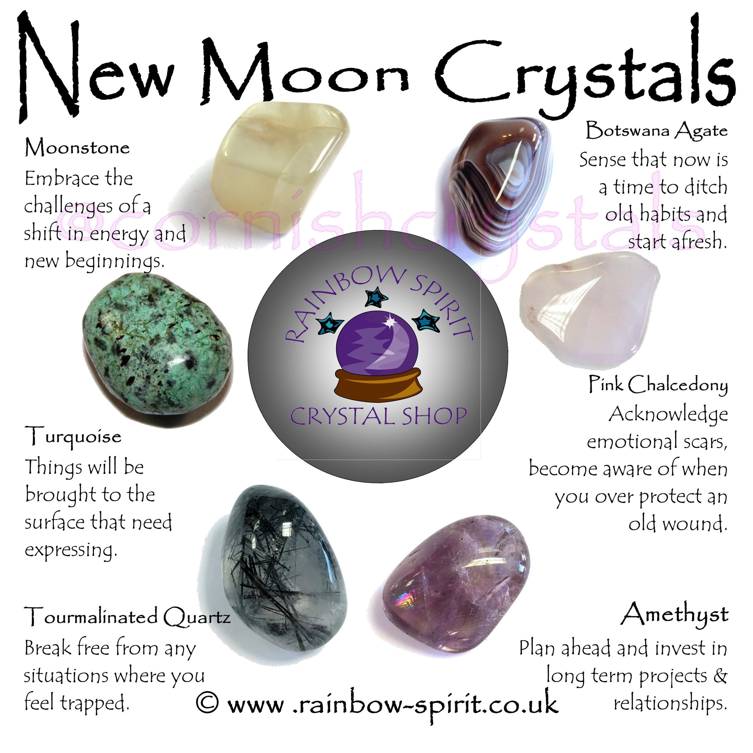 New Moon Crystal Set Etsy