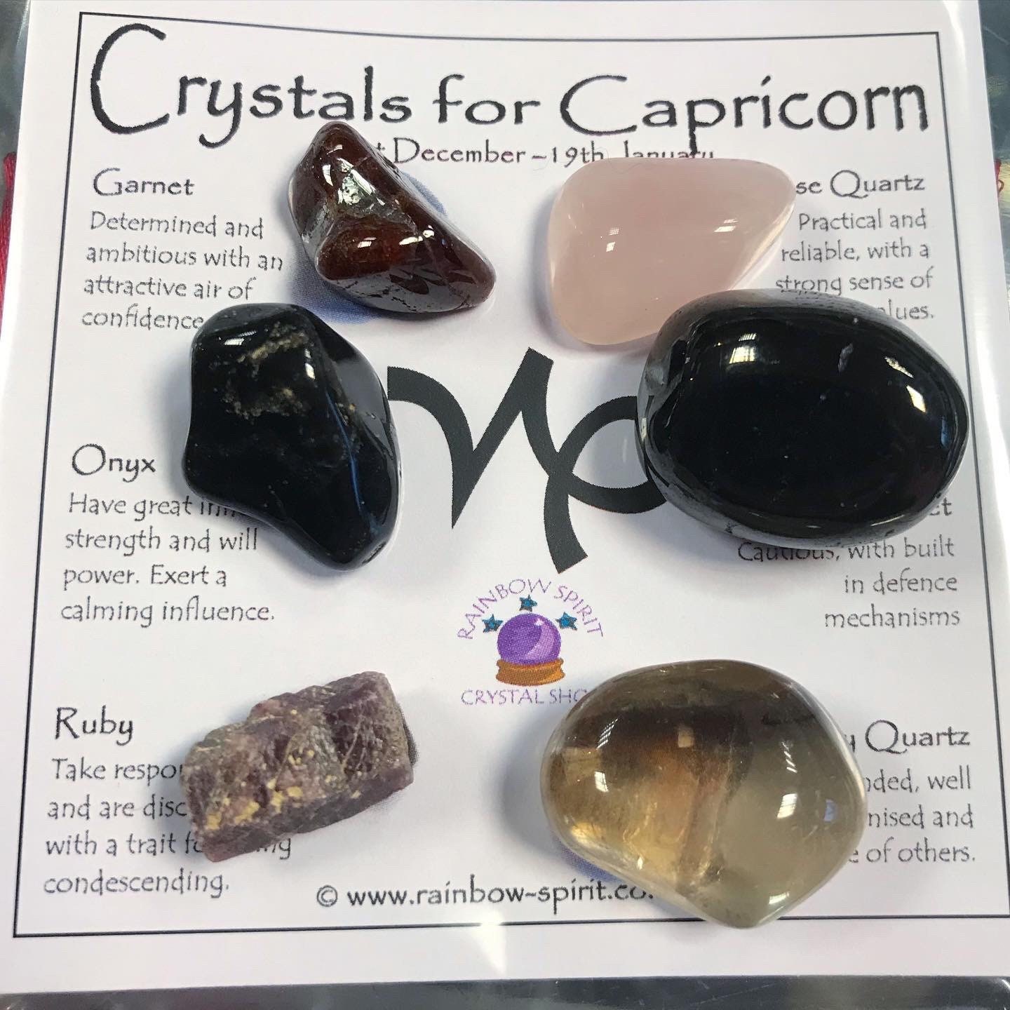 Juego de cristal de Capricornio Birthstones Etsy