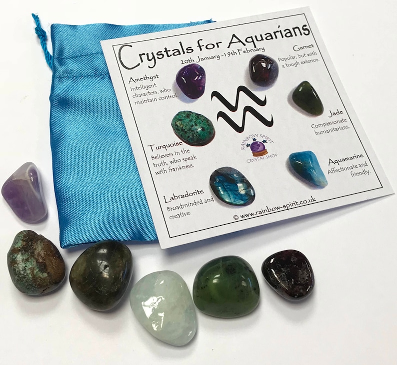 Aquarius Birthstones Crystal Set Etsy UK