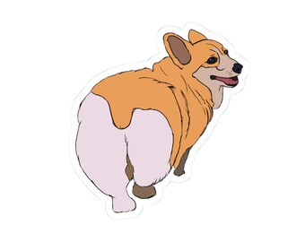 Corgi Collection: Big Booty Corgi (Dog Kiss-Cut Sticker)