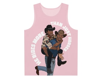 Cowboy Themed Men&#39;s Tank Top - &quot;Life Rides More Than Just Horses&quot; - Casual Summer Wear, Horse Lover Gift, Rodeo Apparel, Outdoor Fun