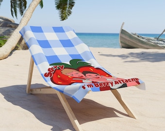 Strawberry Beach Towel: "Berry Attached" Summer Fun Accessory