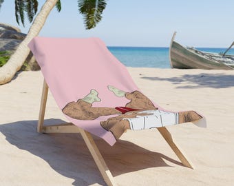 Pink Beach Towel: Daddy Legs Up - Summer Fun Accessory