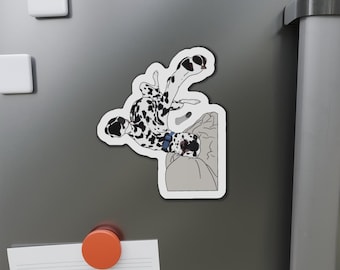 Goofy Dalmatian Dog Die-Cut Magnet: Vinyl Art Sticker