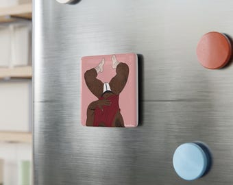 Renditions Collection: Black Daddy Legs Up Porcelain Magnet | Square Art Magnet