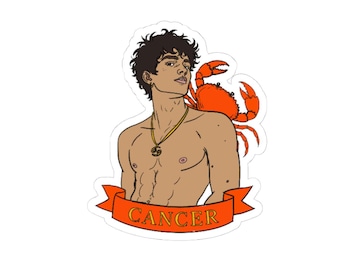Zodiac Boys Collection: Cancer, The Crab (Gay Kiss-Cut Sticker)