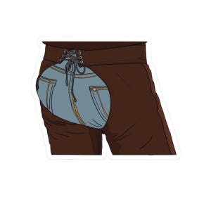 Cowboy Kollektion: Sexy Cowboy Butt (Aufkleber mit Kiss-Cut)