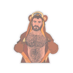 Gay Halloween Bear Sticker: Cuddly Costume Kiss-Cut Vinyl image 2