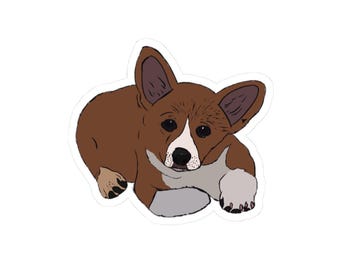 Corgi Collection: Puppy Eyes Corgi (Dog Kiss-Cut Sticker)