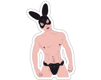 Haunted Whore Halloween: Bunny Boy (Gay Kiss-Cut Sticker)