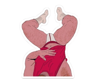 Renditions 2k26: Ginger Daddy Legs Up (Gay Kiss-Cut Sticker)