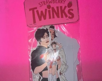 Strawberry Twinks Sticker Pack: 10 Designs, Gay Pride Art (Homemade)