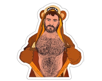 Gay Halloween Bear Sticker: Cuddly Costume Kiss-Cut Vinyl