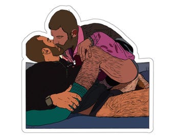 Pink Collection: A Passionate Romance (Gay Kiss-Cut Sticker)