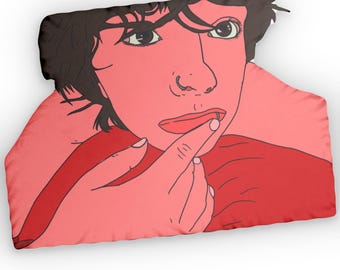 Retro Vibes Collection: Happy Cat Lover Couple| Gay Themed Custom Shaped Pillows