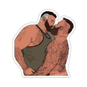 Pink Kollektion: Bears In Love (Gay Kiss-Cut Sticker)