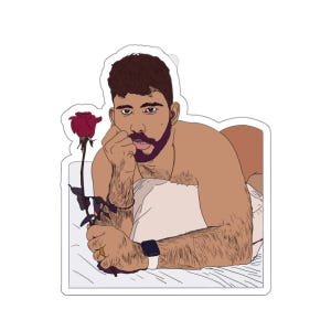 Love is In the Air Kollektion: Sexy Latein (Gay Kiss-Cut Sticker)