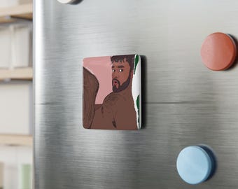 Ooo Ooo Baby Porcelain Magnet: Square Art Illustration (2" Tile)