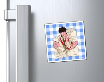 Strawberry Twinks Collection Magnet: Comfy Gay Art Print