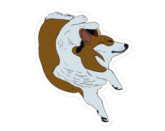 Corgi Collection: Curled Up Corgi (Dog Kiss-Cut Sticker)
