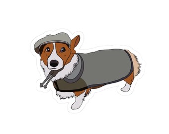 Corgi Collection: Detetective Corgi (Dog Kiss-Cut Sticker)