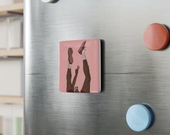 Renditions Collection: What's Up? Version 2 Porcelain Magnet | Square Art Magnet