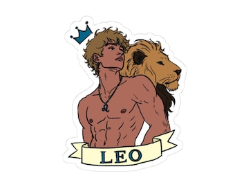 Zodiac Boys Collection: Leo, The Lion (Gay Kiss-Cut Sticker)