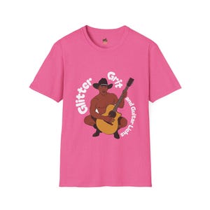 Cowboy Collection: Glitter, Grit, and Guitar Licks (Gay Cowboy T-Shirt)