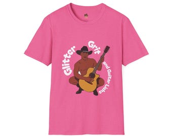 Cowboy Collection: Glitter, Grit, and Guitar Licks (Gay Cowboy T-Shirt)