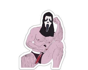 Haunted Whore Halloween: Just The Tip(Gay Kiss-Cut Sticker)