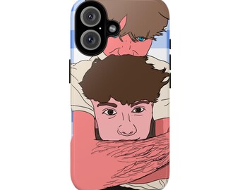 Strawberry Twinks Cuddle Lovers Phone Case: Gay Themed Dual Layer Protection