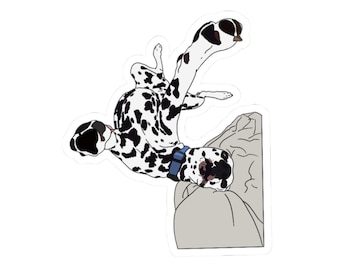 Goofy Dalmatian Sticker: Durable Vinyl Dog Art (Kiss-Cut)