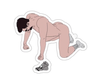 Bottom&#39;s Up Collection: On your knees, baby (Gay Kiss-Cut Sticker)