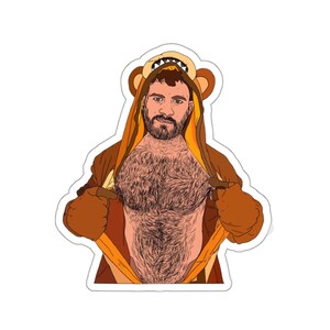 Gay Halloween Bear Sticker: Cuddly Costume Kiss-Cut Vinyl image 5