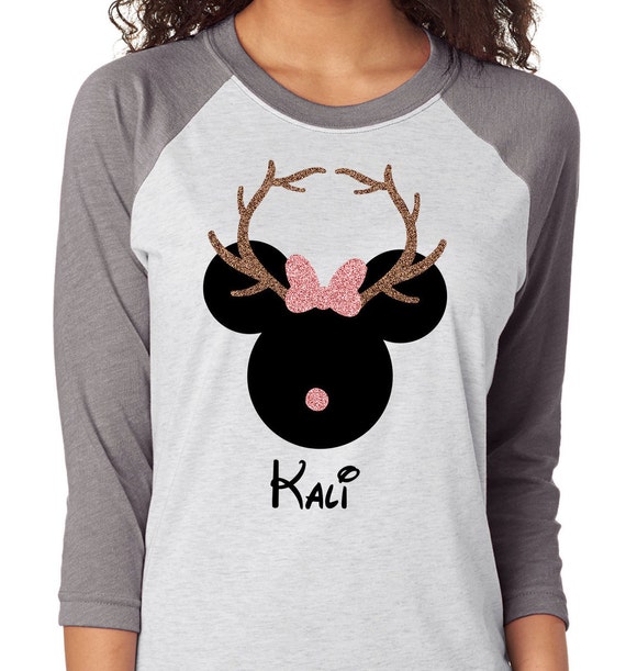 Christmas Mickey /& Minnie Reindeers Disney Inspired Mens Longsleeve Tee