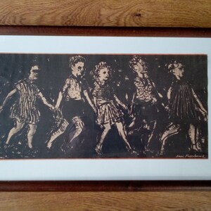 Irwin J Rosenhouse Vintage Lithograph Print titled &quot;Five Children&quot;