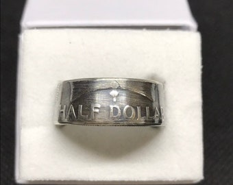 1963 Franklin Silver Half Dollar Ring taglia 10.5