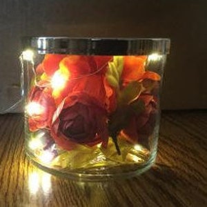 Lighted decorated flower jars