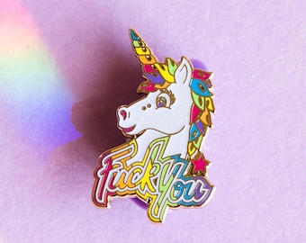Fu*k Unicorn Lisa Frank Inspired Pin