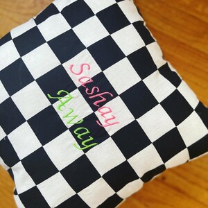 Drag Race Inspired Embroidered throw pillow with tassels
