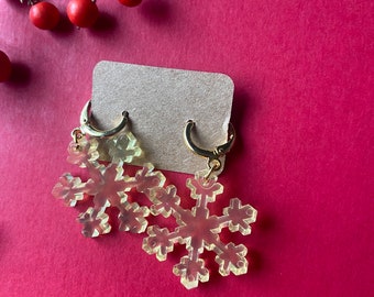 Transparent Snowflake Earrings
