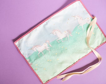 Unicorn Meadow Makeup Brush Bag