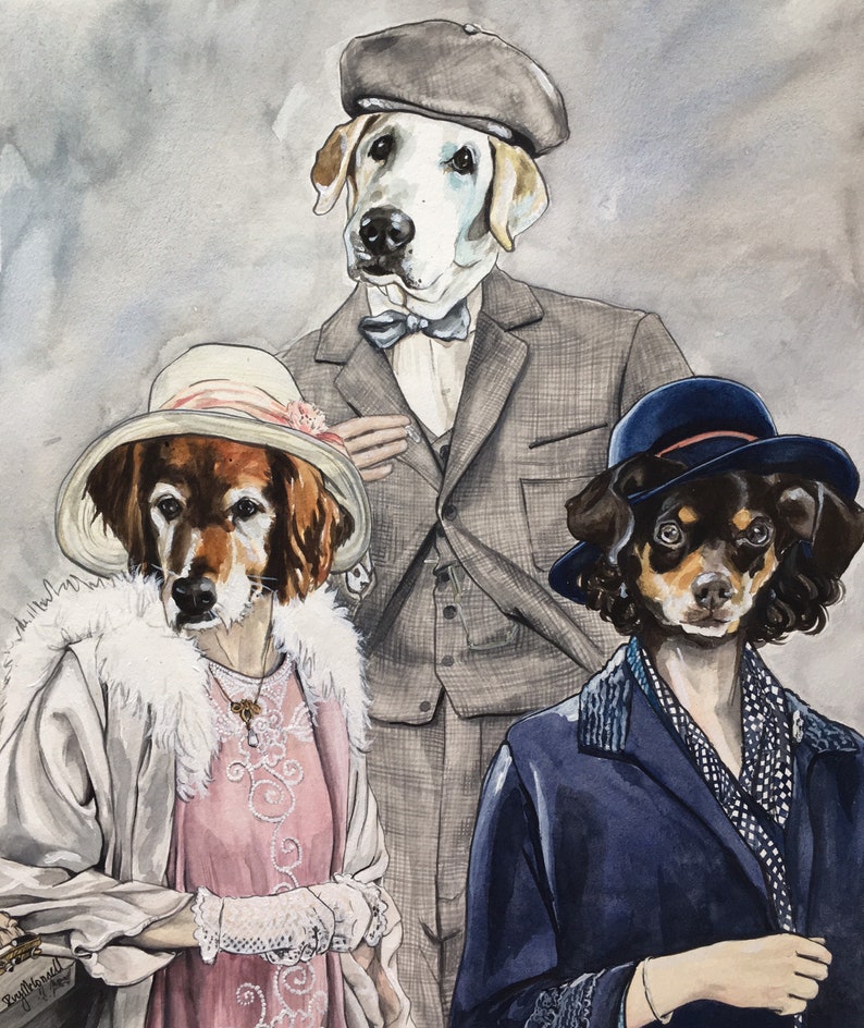 Custom Portrait of Dog in ClothesCustom Dog Painting of a Etsy