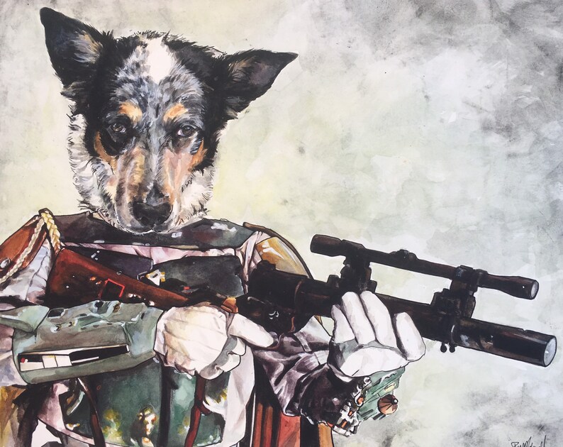 Custom Portrait of Dog in ClothesCustom Painting of Dog Etsy