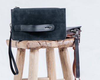 Personalized Leather Clutch Bag for Men: USA Fast Shipping