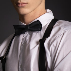 Leather suspenders with button for men Groomsmen gift for him