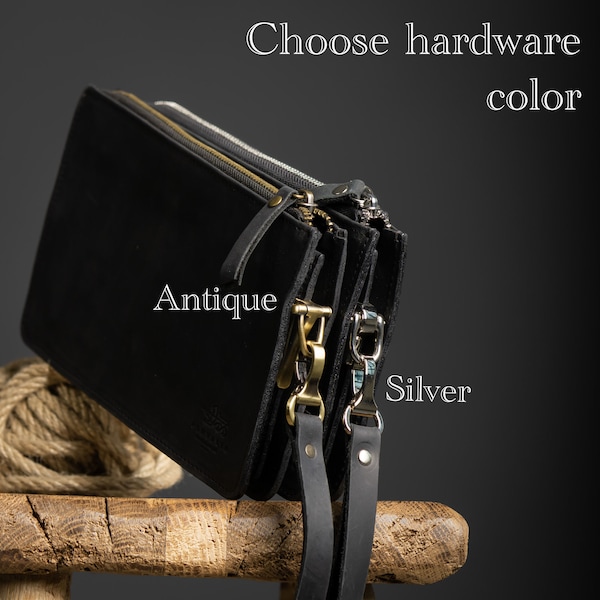 Leather clutch for men personalized Men's organizer