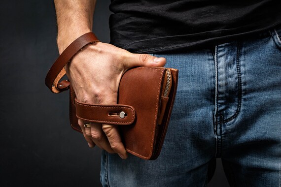 mens leather clutch bag