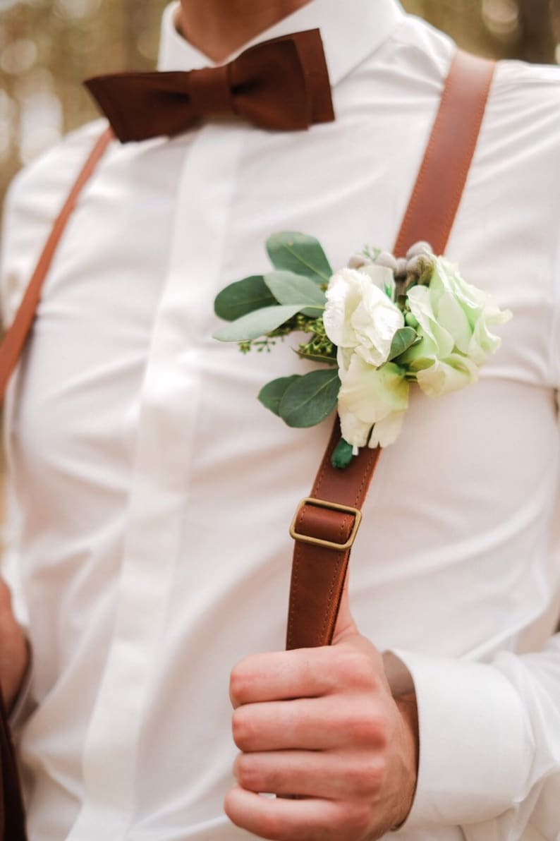 Leather Mens Suspenders Personalized Wedding Suspenders for Etsy
